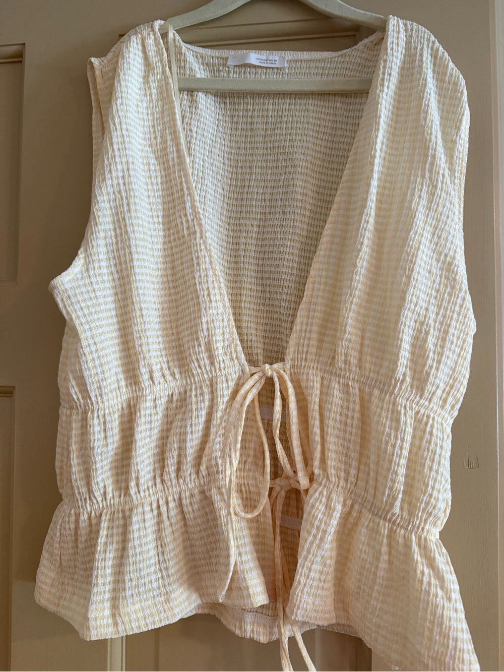 Zara Cream Gauze Tie-Front Camisole